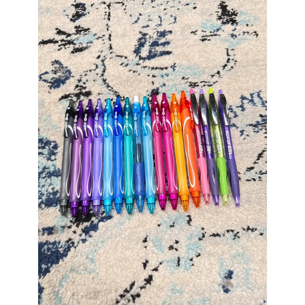 BIC Gel-ocity and Atlantis Retractable Pens Bundle 15ct Multi Color 0.7mm Medium